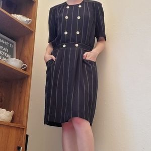 Nautical Double Breasted Drop Waist Dress